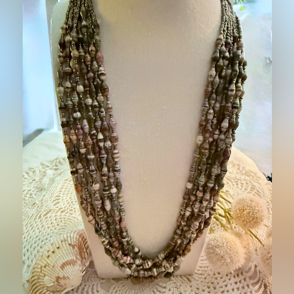 Bead For Life “Elements” Handmade Paper Bead Necklace (see background story) 🦉